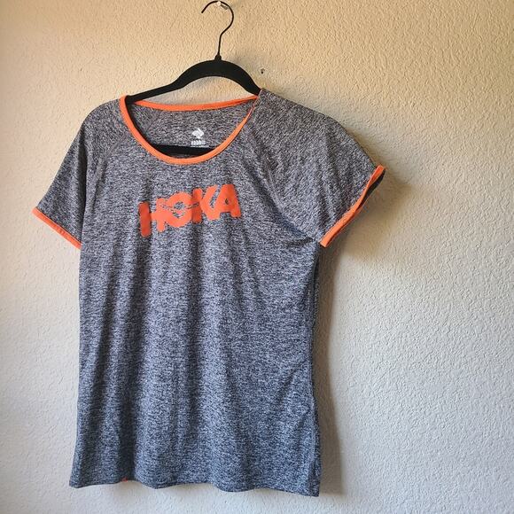 Rabbit Hoka Heather Gray and Bright Orange Tee Women's Size M - Picture 5 of 9